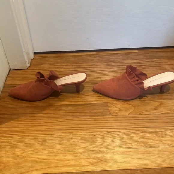 Loeffler Randall Berkley Mule Heels Suede Dusty Rose 8.5 Kitten Heel - Picture 5 of 10